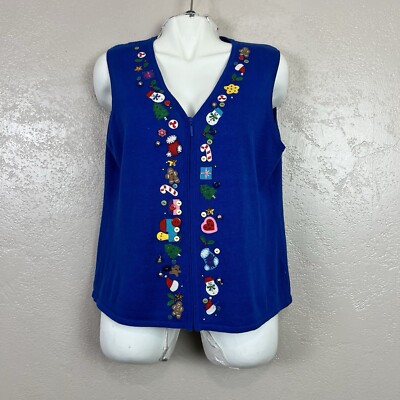 Vintage Designers Originals Studio JOY Vest Ugly Christmas Holiday Jingle Bells-image
