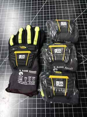 Ansell Ringers® Nitrile Half-Dipped Anti-Impact Gloves R-840 Size 9 L  Lot of 4-image