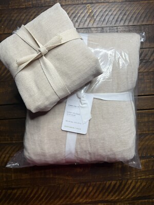 Pottery Barn Cozy Cloud ( Velvet) Duvet Cover Oatmeal -  King/ CK  New W K Sham-image