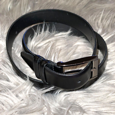 EUC Lejon Dress Belt Black 17861 Madison Park Tapered Tip Leather Men's Size 36-image