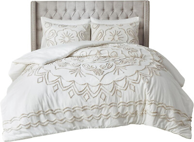 Madison Park Violette 3-Pc. Comforter Set | King/Cal |  Floral Ivory/Taupe-image