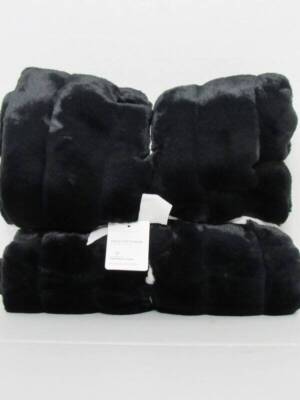 Pottery Barn Faux Fur Channel Throw Blanket, 50