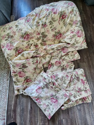 Pottery Barn Full/Queen Reversible Duvet Cover & Insert, 4 Shams Pink Floral Set-image