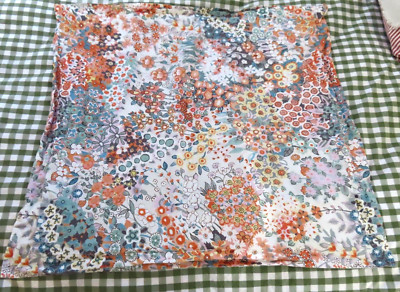 Pottery Barn Amelia Orange + Blue Floral Euro 30x30 Pillow Sham-image