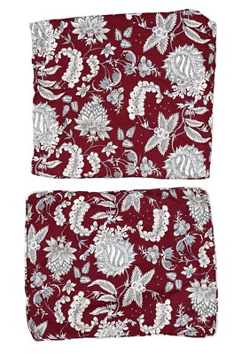 Pottery Barn Margaret Floral Full/Queen Duvet Cover & Pillow Sham Red -EXCELLENT-image