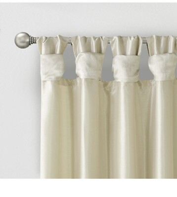 Madison Park Emilia Twist Tab Window Curtain Panel and Valance Ivory, 1 panel,-image