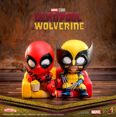 Hot Toys Deadpool and Wolverine Eating Popcorn COSBABY Collectible Figure-image