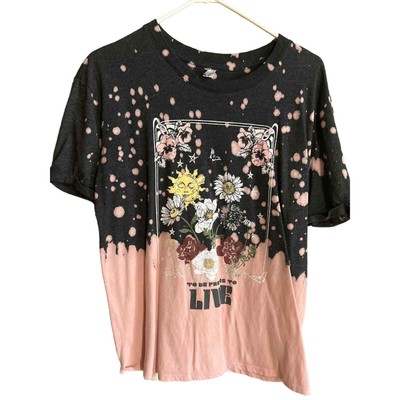 No Boundaries tie dye dip To be free is to live T Shirt L-image