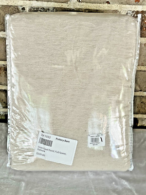 Pottery Barn Cozy Cloud Full Queen Size Oatmeal Color Duvet Cover NEW-image