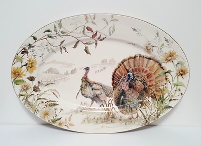 NEW RARE Pottery Barn Bedford Harvest Turkey Platter 20