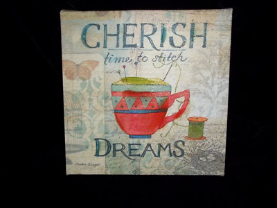 Susan Winget  Canvas Print Cherish Stitch Dreams Wall Plaque The Studio Shop-image