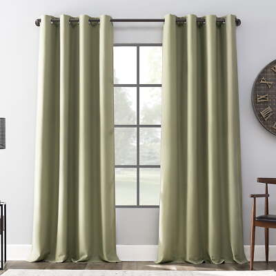 Archaeo Linen Blend Blackout Grommet Top Curtain, 52