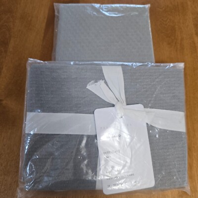 POTTERY BARN WRIGHT TEXTURED ORGANIC SHAM SET (2) STANDARD ~ CLOUD BLUE-image