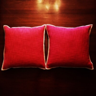 PAIR OF PERSIMMON WEAVE & KHAKI TRIM 20