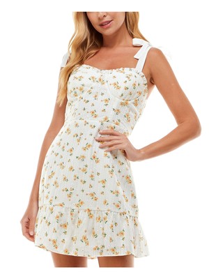 CITY STUDIO Womens Ivory Lined Pullover Padded Bust Short Dress L-image