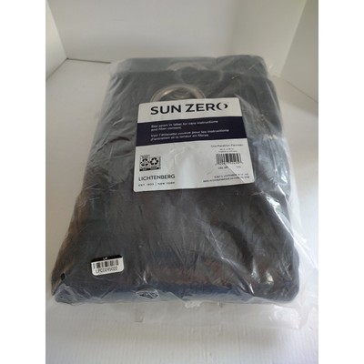 Sun Zero Gray Theater Grade Extreme 100% Blackout Grommet Curtain Panel 52 X 95-image
