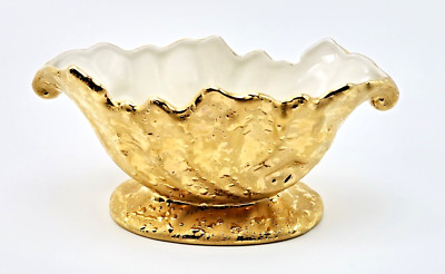Vintage Weeping Gold Planter Bowl MCM 1960s Dixon Art Studio 22k Hand Made USA-image