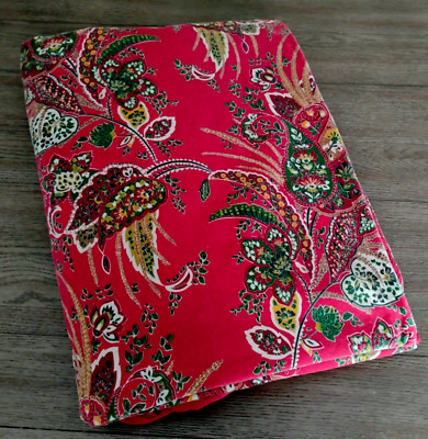 Pottery Barn Adela Duvet Cover Red Velvet King size Cotton 103 x 90 inches-image