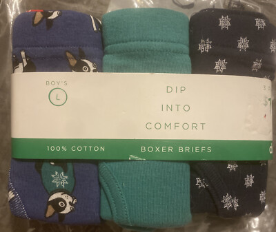 BOY’S DIP BOXER BRIEFS 3 PAIR LARGE NIP-image