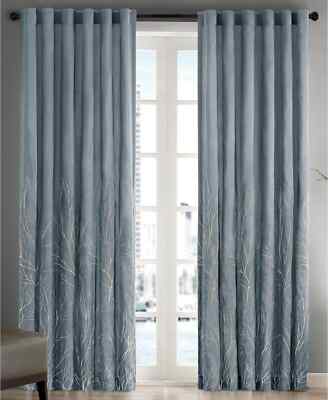 Madison Park Andora Embroidered Curtain Panel Blue One Panel 50