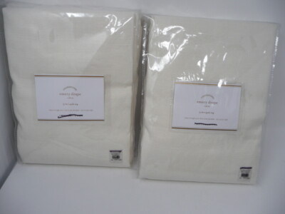Pottery Barn EMERR Ivory White  Drape 50x84 POLE TOP S/2 cotton READ DESCRIPTION-image
