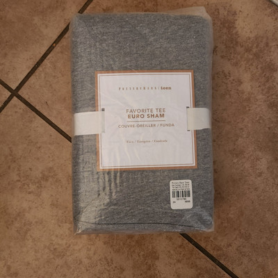 NEW Pottery Barn Favorite Tee Organic EURO Sham Heathered GRAY-image