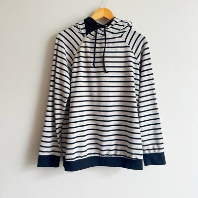 A Dip Of Darling Striped Double Hoodie Sweatshirt Size Large-image