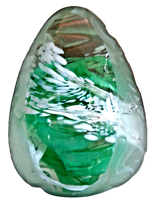 VTG CARVED GLASS BEEHIVE SHAPED GROTTO PAPERWEIGHT SIGNED FRED PRINGLE 1990s-image