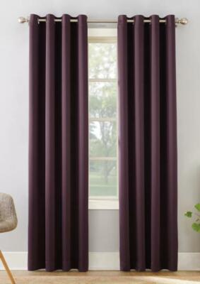 2 pack Sun Zero Seymour Grommet Top Room Darkening Window Curtain Panels - plum-image