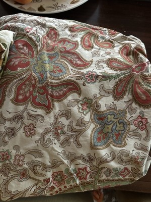 Pottery Barn Red Charlie Paisley Full/Queen Duvet And Standard Sham-image