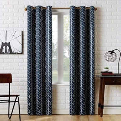 Sun Zero Kenwood Chevron Blackout Grommet Curtain Single Panel 40 x 95