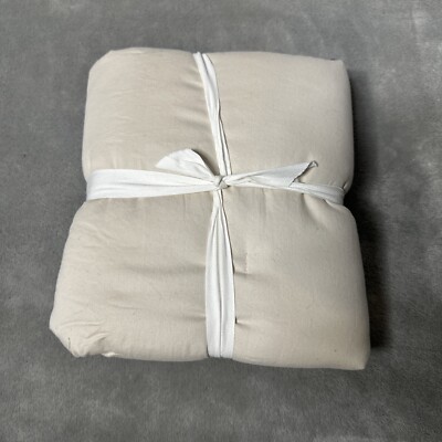 (2) Pottery Barn Dream Brushed Cotton Stand 26”x20” Comforter Sham Flax NWOT 026-image