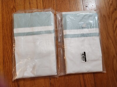 Pottery Barn Parker Organic Percale Pillow Standard Sham Sea Glass White NWOT-image