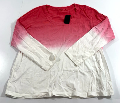 NWT CANDACE CAMERON BURE THE OCEAN DIPPED LONG SLEEVE T-SHIRT IN POSEY LARGE-image