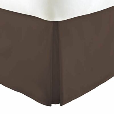 ienjoy Home IEH-BEDSKIRT Chocolate Home Collection Premium Pleated Dust Ruffle B-image