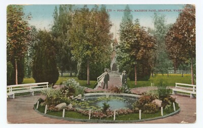 Fountain Madison Park Seattle Washington Postcard-image