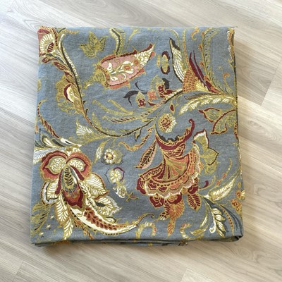 POTTERY BARN Queen Linen/Cotton Duvet Gray Preston Palampore French Country ￼-image