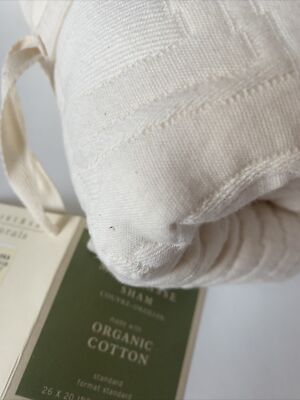 Pottery Barn Naturals 2 Floral Matelasse Sham 100% Organic Cotton standard 26x20-image