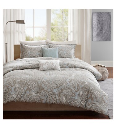 📀 Madison Park Pure : 5 Piece Duvet Cover Set (Full/Queen)- Blue-image