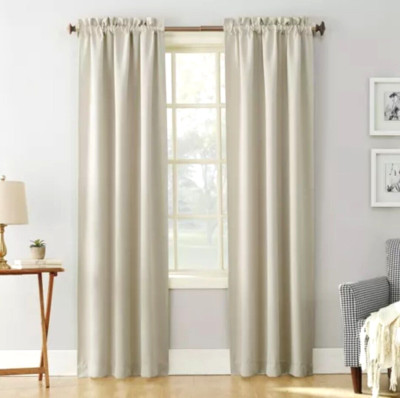 1pc - Kenneth Blackout Rod Pocket Curtain Panel - Pearl - 40x63 - Sun Zero  New-image