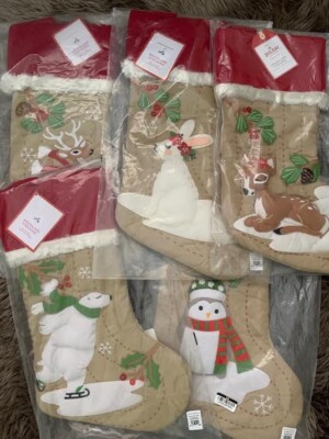 Pottery Barn Kids Woodland Stockings FAWN/PENGUIN/BEAR/BUNNY/DEER NO MONO-image