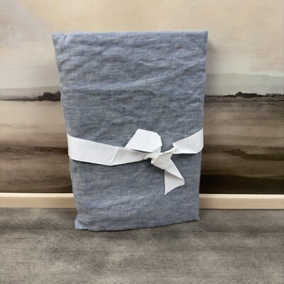 Pottery Barn Belgian Flax Linen Pillow Sham W/Ties Euro Chambray Flaw Read NWOT-image