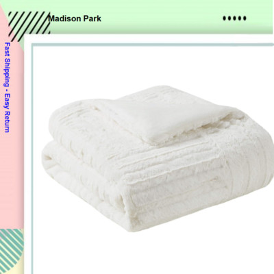 Madison Park Arctic Ultra Plush Down Alternative Throw | 50x60 | Ivory-image