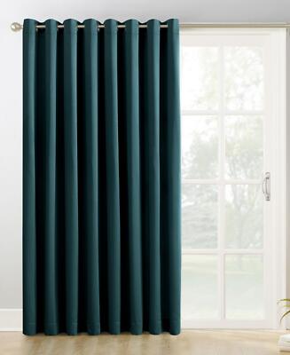 sun Zero Easton Grommet Sliding Patio Curtain Panel Teal Blue Green 100