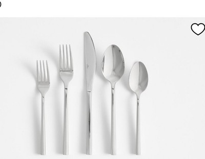 POTTERY BARN LUNA FLATWARE 5 PC SET New Old Stock Stainless Steel In Box Wrapped-image