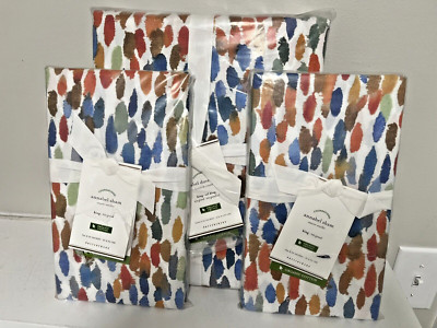 Pottery Barn Annabel Duvet Cover Cal King Shams Watercolor Dot Annabell 3 pc SET-image