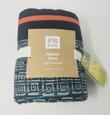 Pottery Barn Teen Maddox Standard Sham Reversible 100% Recycled Cotton Poly NWT-image