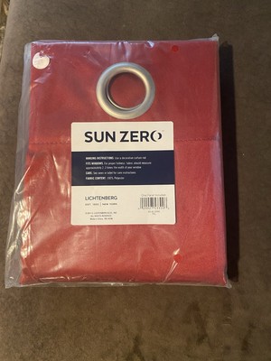 Sun Zero Black Out Curtain Panel 40 in x 84 in Red   1 Panel Included. Grommet-image