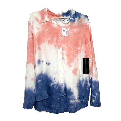 Billy T NWT Dip Dye Tie Dye Long Sleeve Collared Button Down Shirt Women’s XL-image