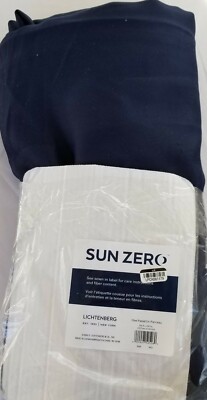 Sun Zero Easton Blackout Energy Curtain Panel 54 x 95 Navy Blue -image